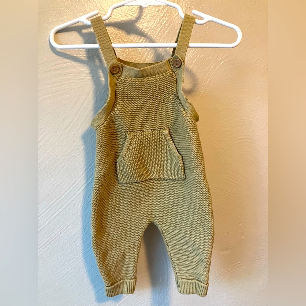 Baby Tan Knit Overalls